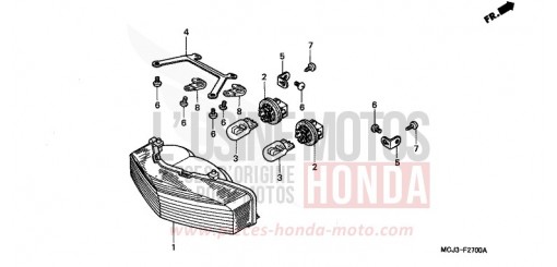 FEU ARRIERE (CBR900RRY,1/RE1) CBR900RR1 de 2001